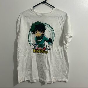 My Hero Academia T Shirt Adult Size XL White Cotton Japanese Anime Midoriya Tee